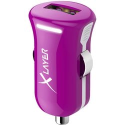 Usb car charger xlayer colour line purple-0