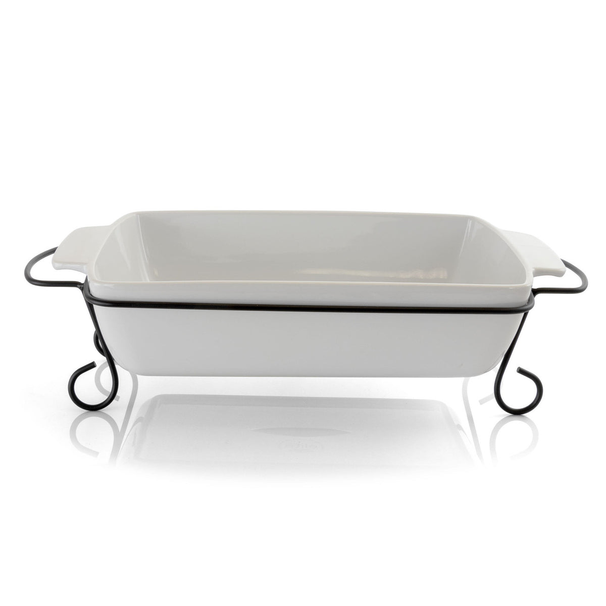 Gibson Elite 2 Piece Rectangle 15.5 Inch Stoneware Bakeware with Metal Rack-0
