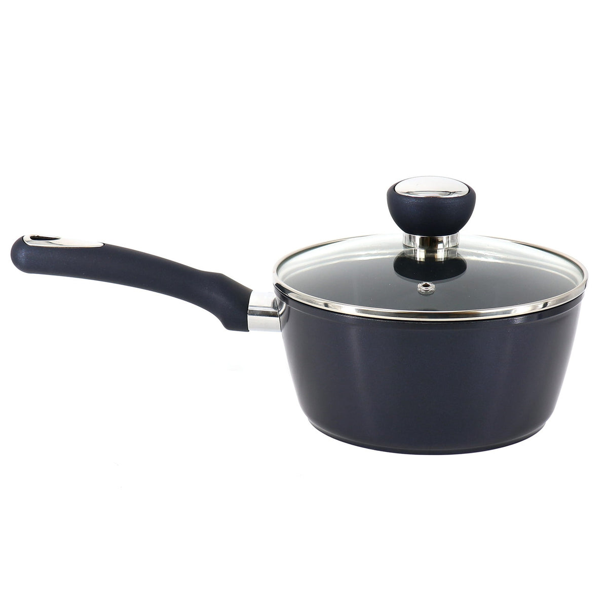 Oster Hawke 1.9 Quart Ceramic Nonstick Aluminum Saucepan with Lid in Dark Blue-0