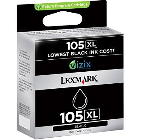 Genuine Lexmark 105XL High-Yield Black Inkjet Cartridge, 14N0822-0