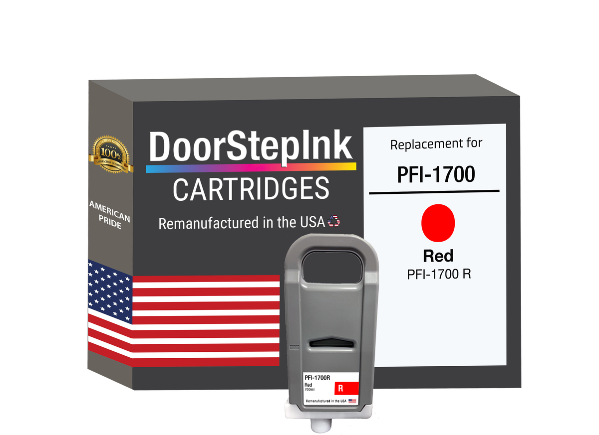 DoorStepInk Brand for Canon PFI-1700 Red Remanufactured in U.S.A Ink Cartridges-0