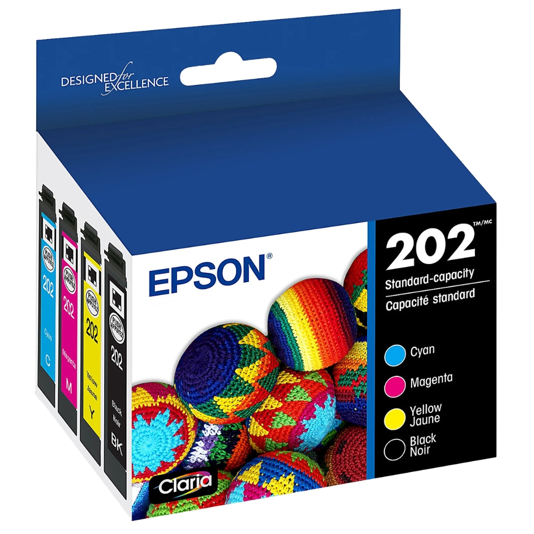 Epson 202 Standard Capacity Black, Cyan, Magenta & Yellow Ink Cartridges-0