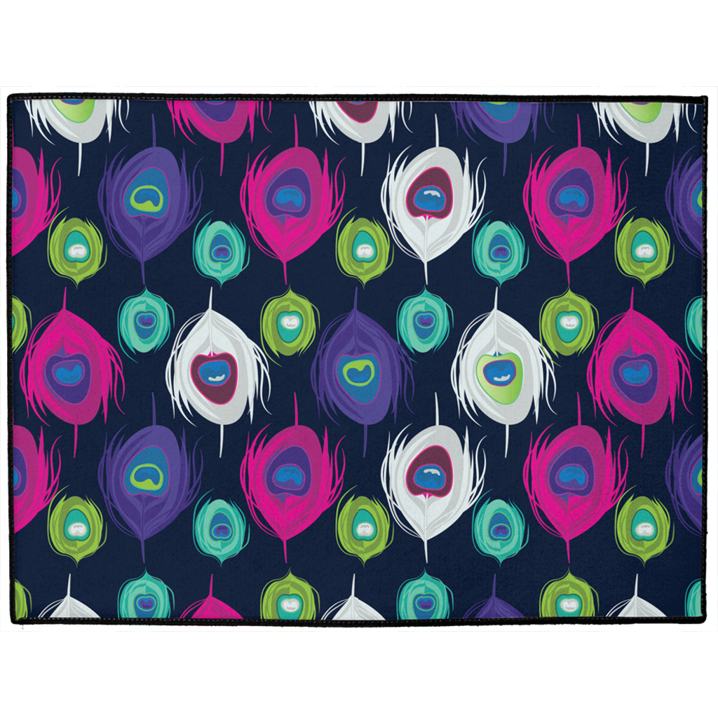 Peacock Splash Dog Mat-0