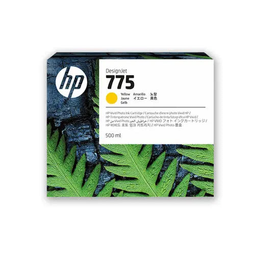 Original HP 775 Standard Yield Yellow (500ml) Ink Cartridge, 1XB19A-0