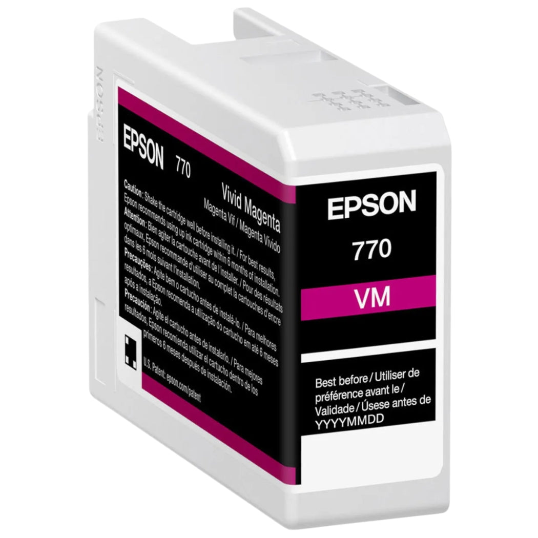 Original Epson 770 Standard Yield VIVD MAGENTA Ink Cartridge, T770320-0