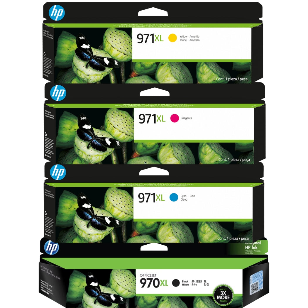 Original HP 970XL Black 971XL Cyan, Magenta, Yellow ink cartridges-4 Pack-0