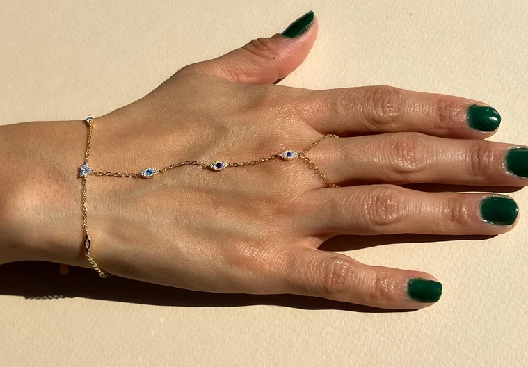 Evil Eye Hand Chain Bracelet-0
