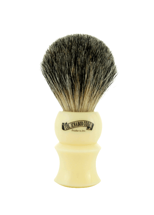 Col. Conk Badger Shaving Brush, H:102, Cream Resin Handle-0