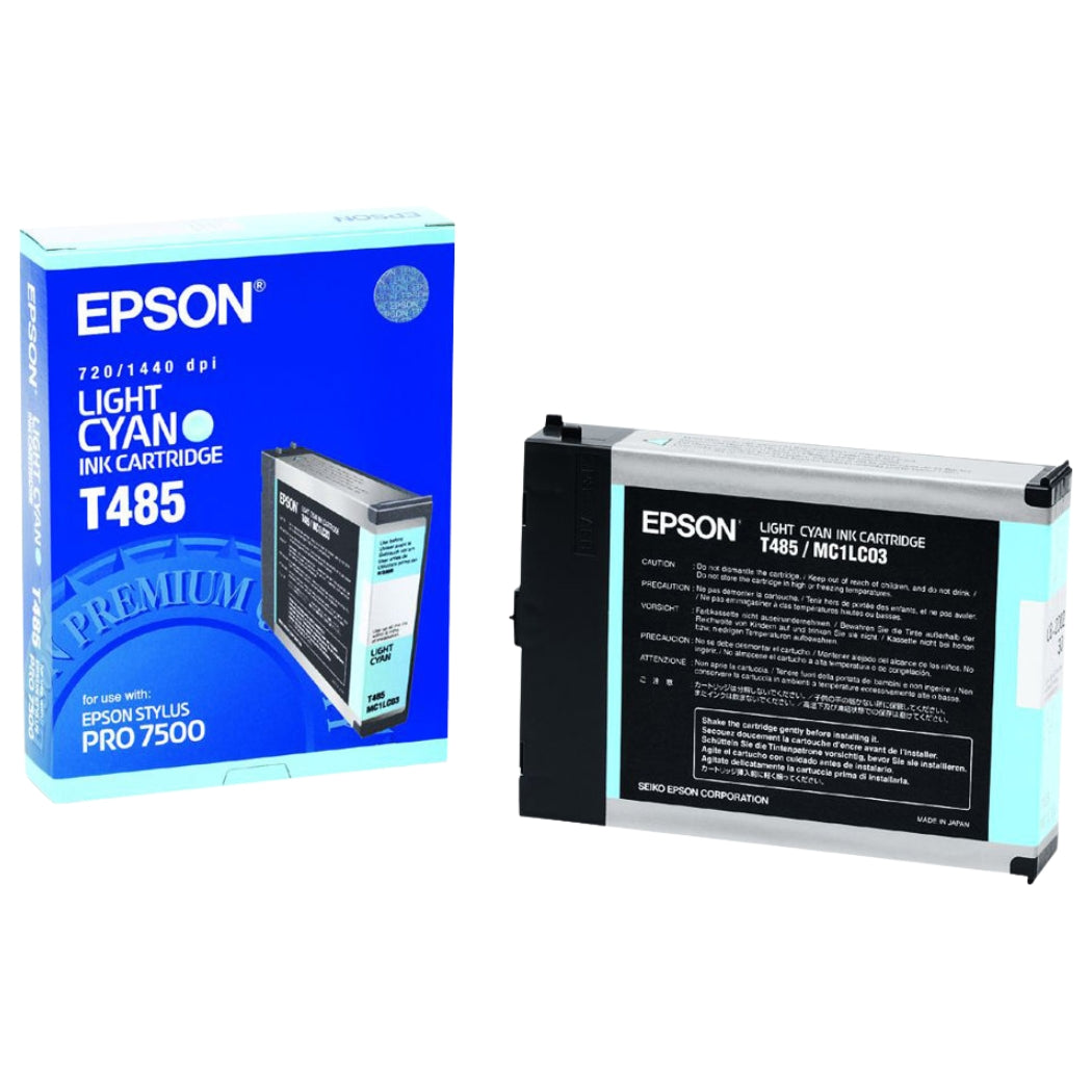 Genuine Epson T485 Light Cyan Ink Cartridge, T485011-0