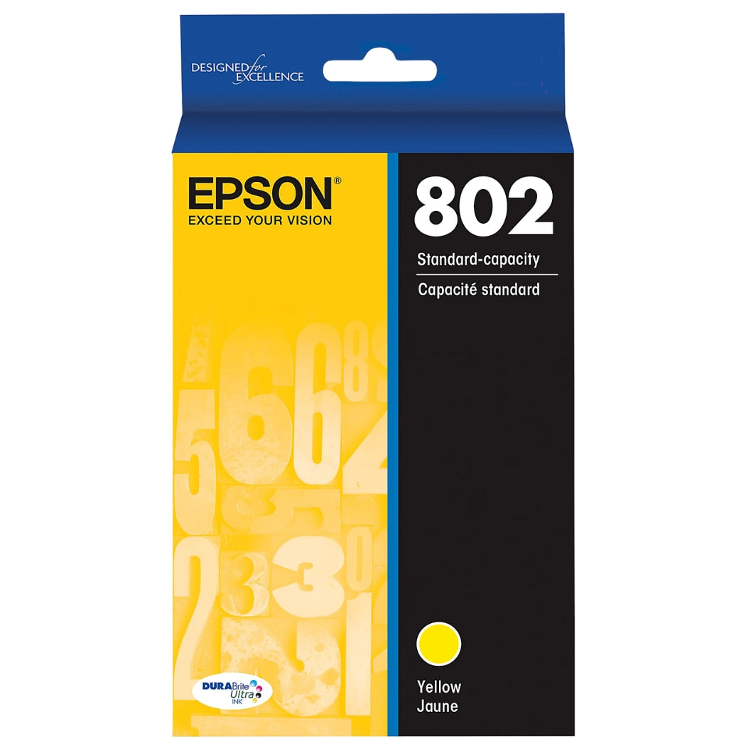 Original Epson T802 Standard Yield Yellow Ink Cartridge, T802420-S-0