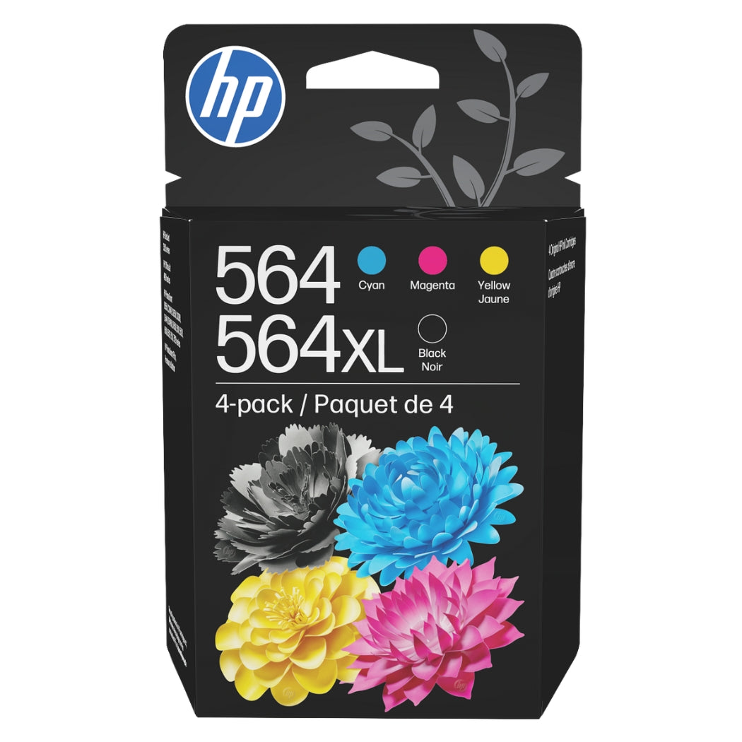 Original HP 564XL Black 564 Cyan, Magenta, Yellow ink cartridges-4 Pack-0