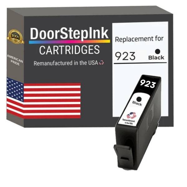 DoorStepInk Brand for HP 923 Standard Yield Black Remanufactured in the USA Ink Cartridge,4K0T3LN-0
