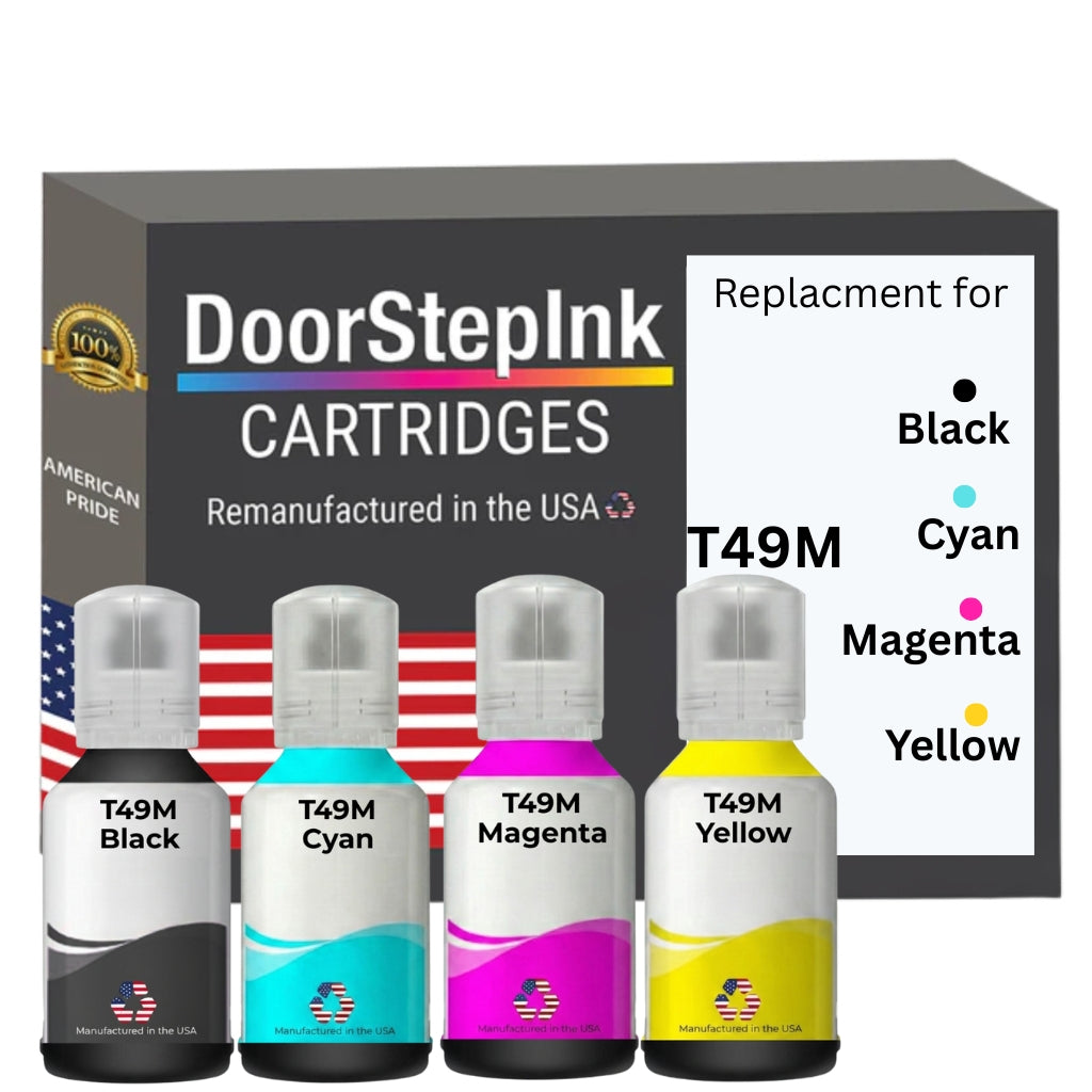 DoorStepInk Brand Replacement For Epson T49M (T49M4PK) 140 ml Standard Yield Sublimation Ink Bottle Made in the USA-0