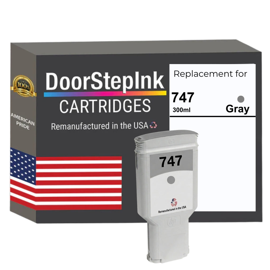 DoorStepInk Brand for HP 747 300mL Gray Remanufactured in the USA Ink Cartridge-0
