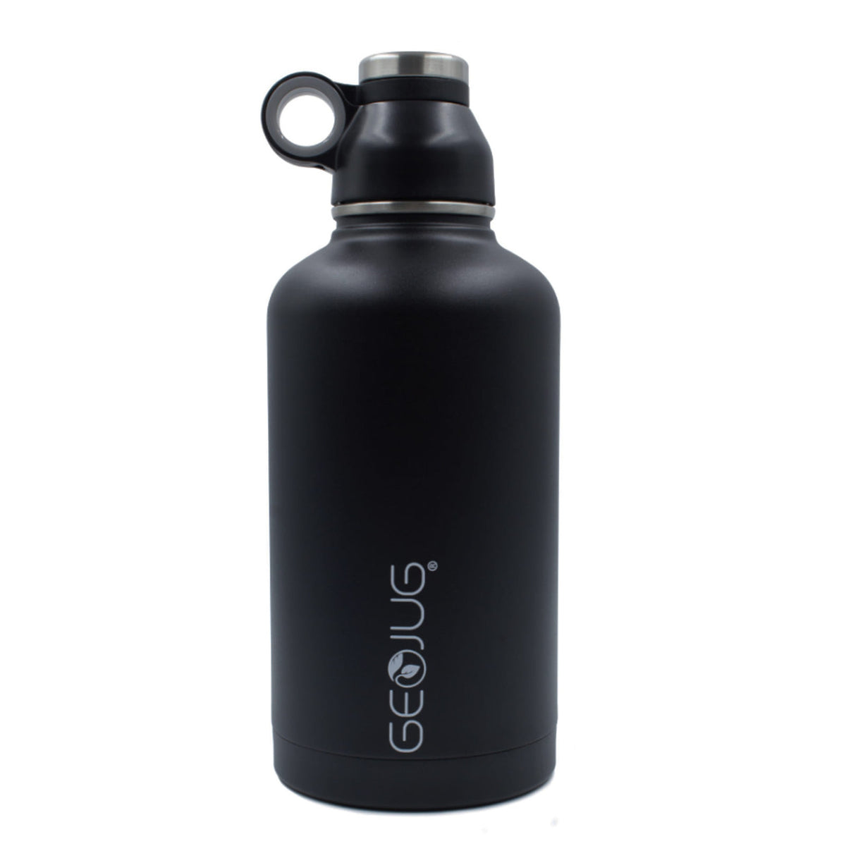 Brentwood GeoJug 64oz Stainless Steel Vacuum Insulated Water Bottle, Black-0
