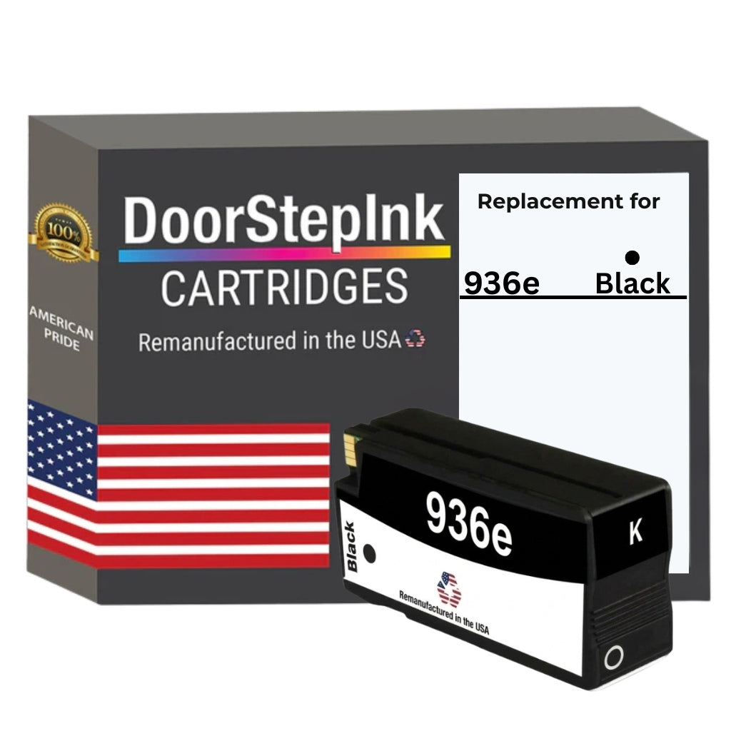 DoorStepInk Brand for HP 936e High Yield Black Remanufactured in USA Ink Cartridge, 4S6V6LN-0