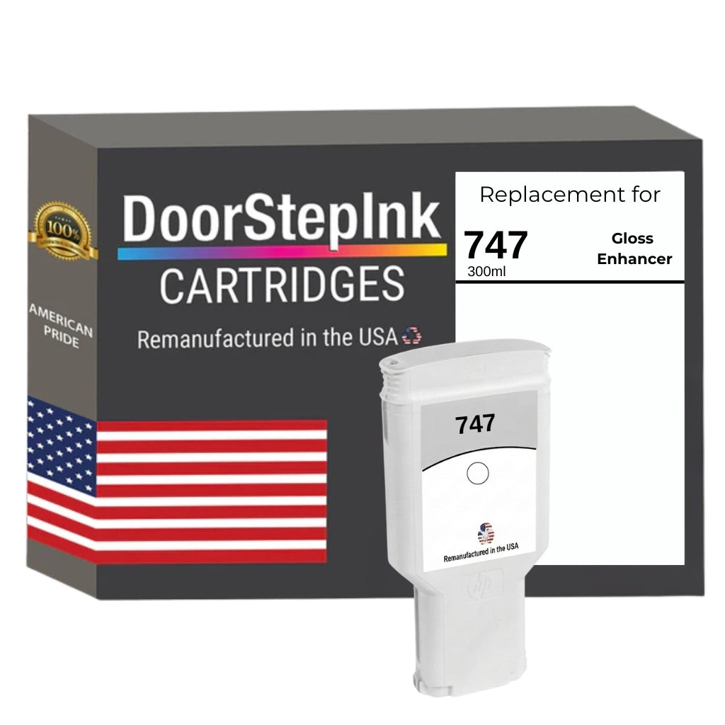 DoorStepInk Brand for HP 747 300mL Gloss Enhancer Remanufactured in the USA Ink Cartridge-0