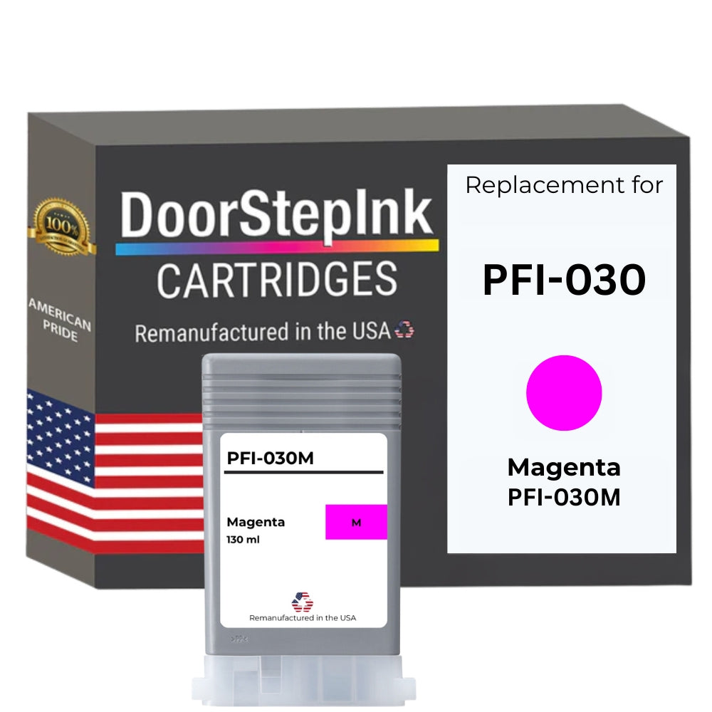 DoorStepInk Brand for Canon PFI-030 130mL Magenta Remanufactured in the USA Ink Cartridges,3491C001-0