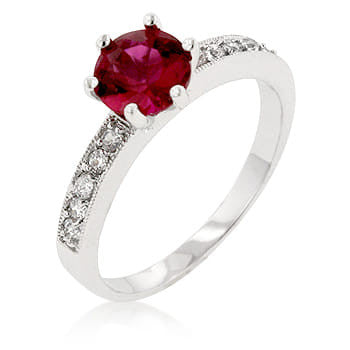 Petite Garnet Red Engagement Ring-0