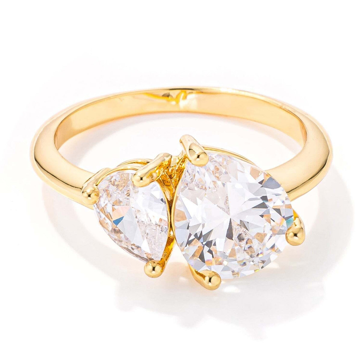 2.75ct Gold Plated Toi et Moi CZ Ring-0