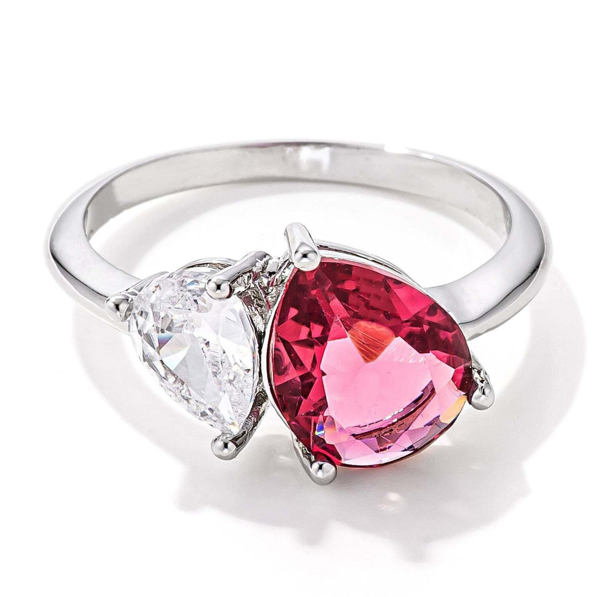 2.75ct Clear & Rose Pink Toi et Moi CZ Ring-0