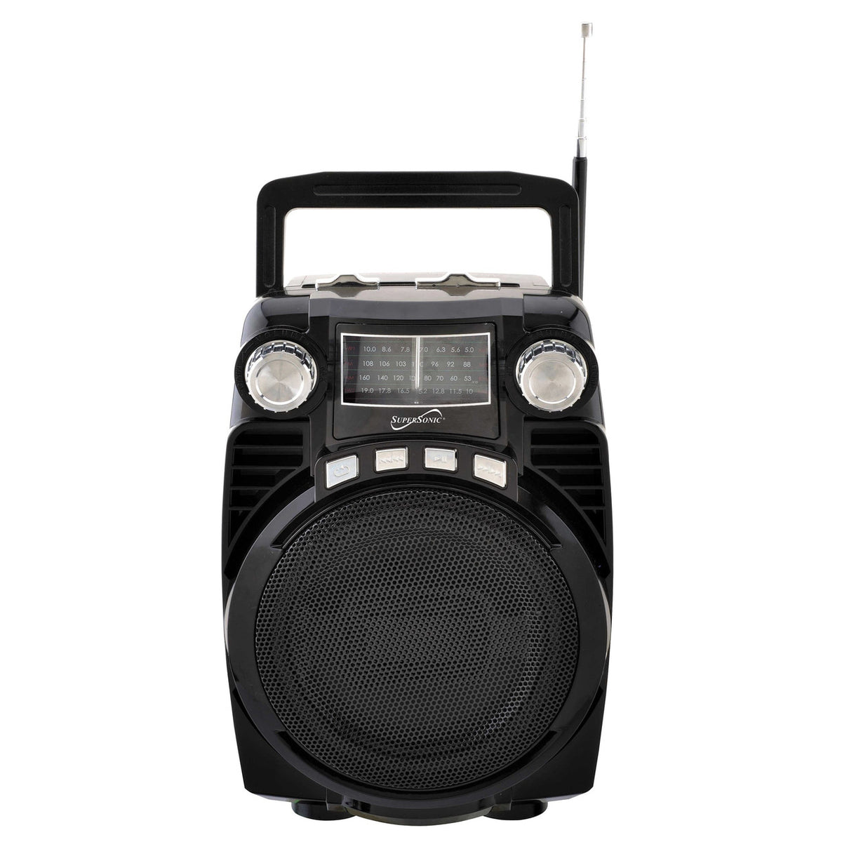 Supersonic Bluetooth Portable 4 Band Radio in Black — 10802156339539
