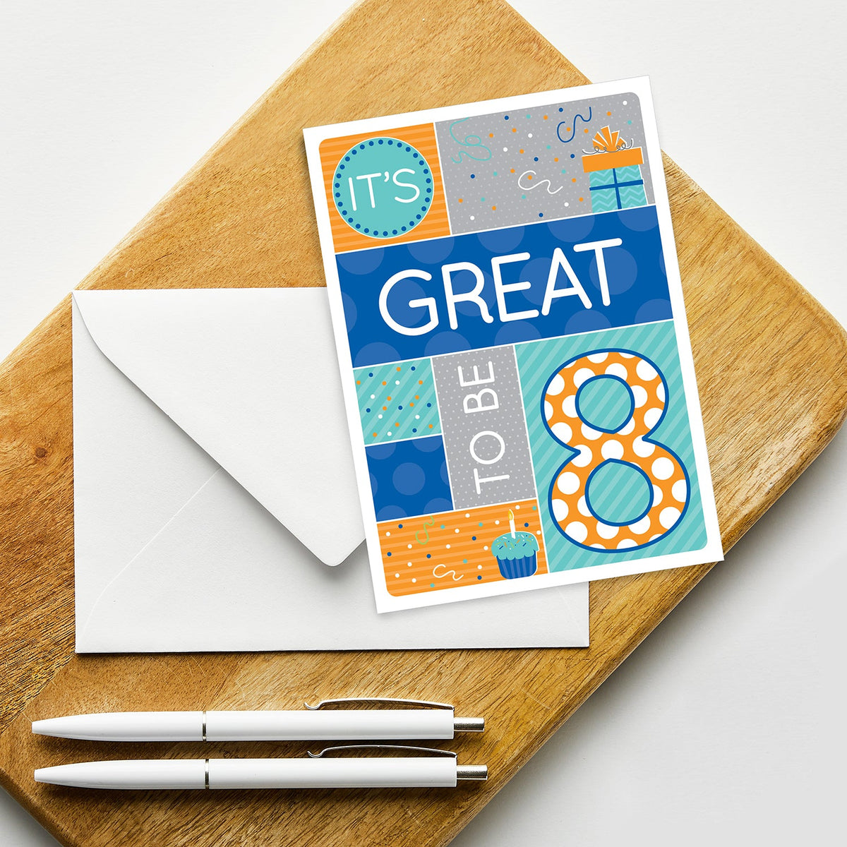 Baptism Great To Be 8 Blue Greeting Card-0