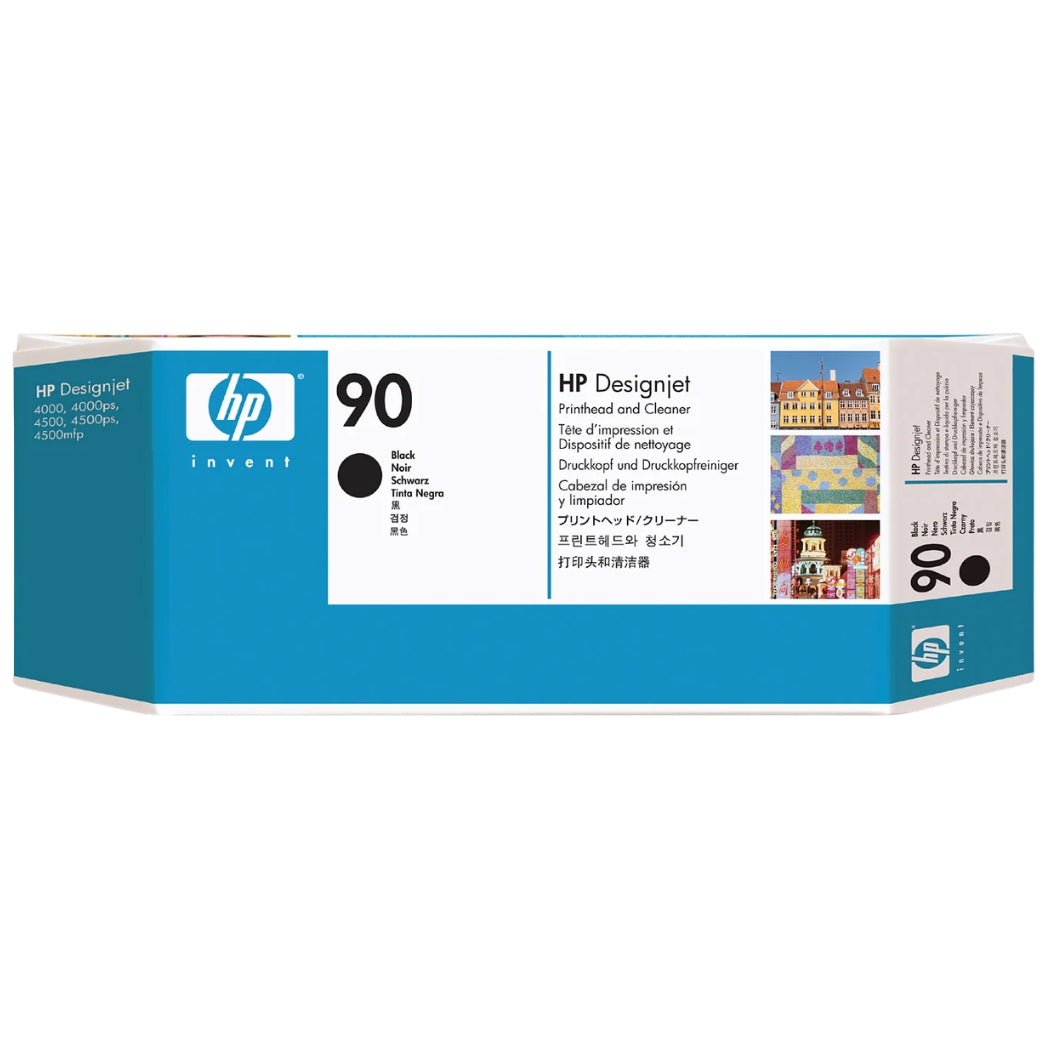 Original HP 90 (C5054A) Black Printhead & Cleaner Cartridge-0