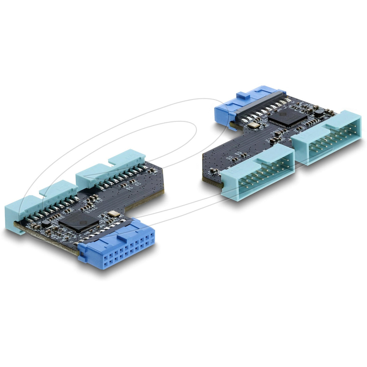 Delock USB 5 Gbps Hub 20 Pin Header Female to 2 x USB 5 Gbps 20 Pin Header Male Adapter (blue)-0
