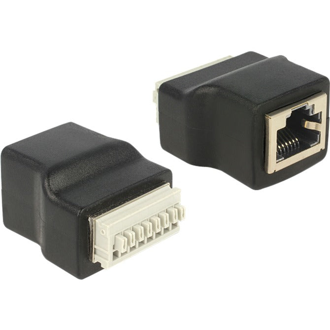 Delock Adapter RJ45 Female > Terminal Block with Push Button 8 Pin (Black)-0