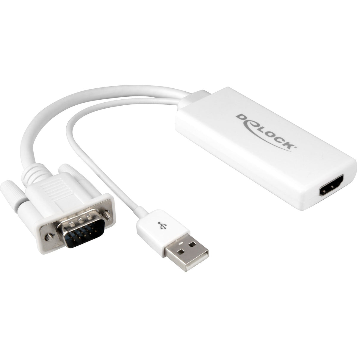 Delock VGA + Audio > HDMI Adapter (white, 0.25 meter)-0