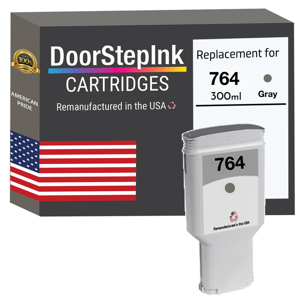 DoorStepInk Brand for HP 764 300mL Gray Remanufactured in the USA Ink Cartridge-0