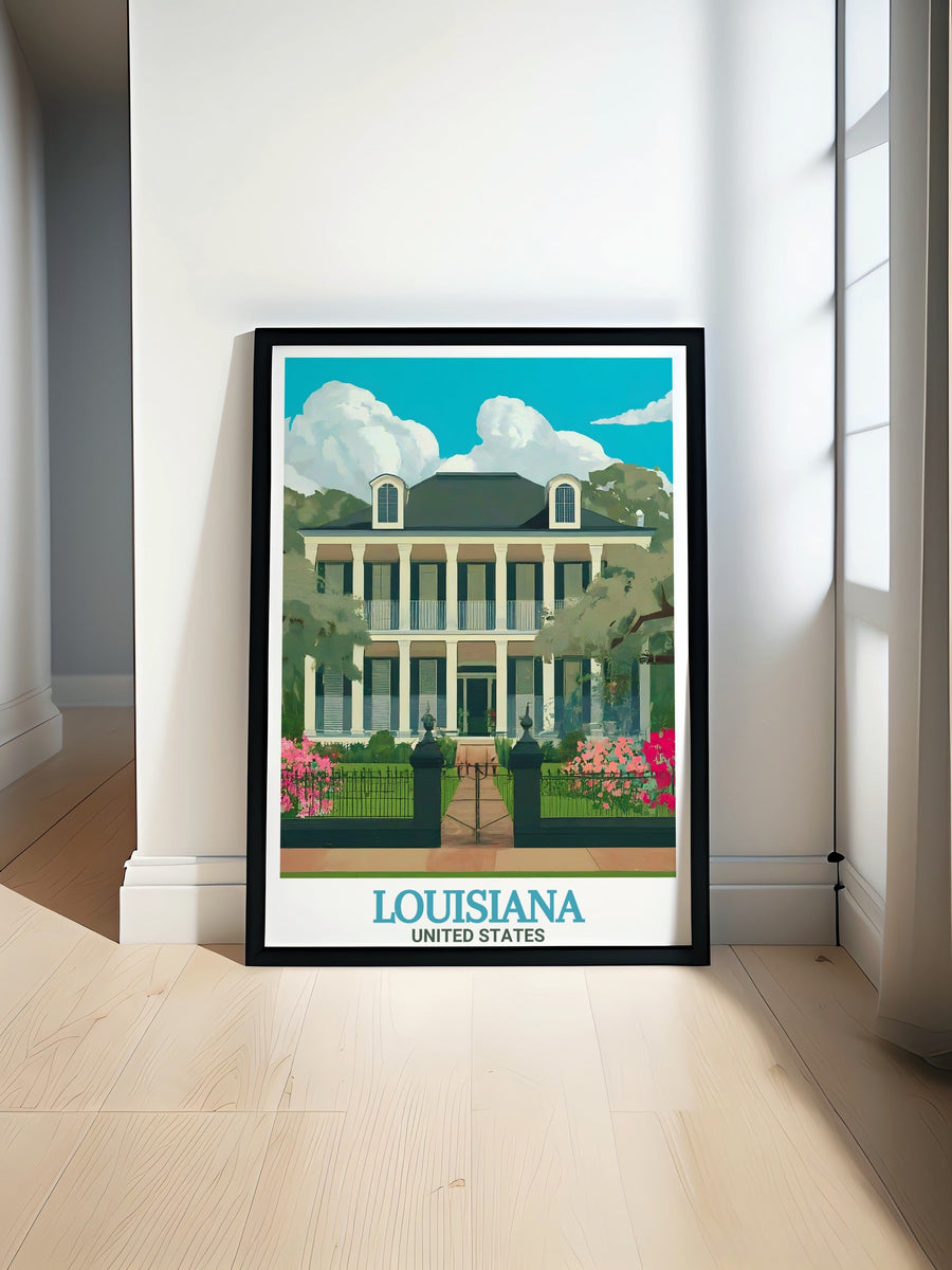 Louisiana Print - Garden District Wall Art - New Orleans  Framed Art - Louisiana Vintage Poster