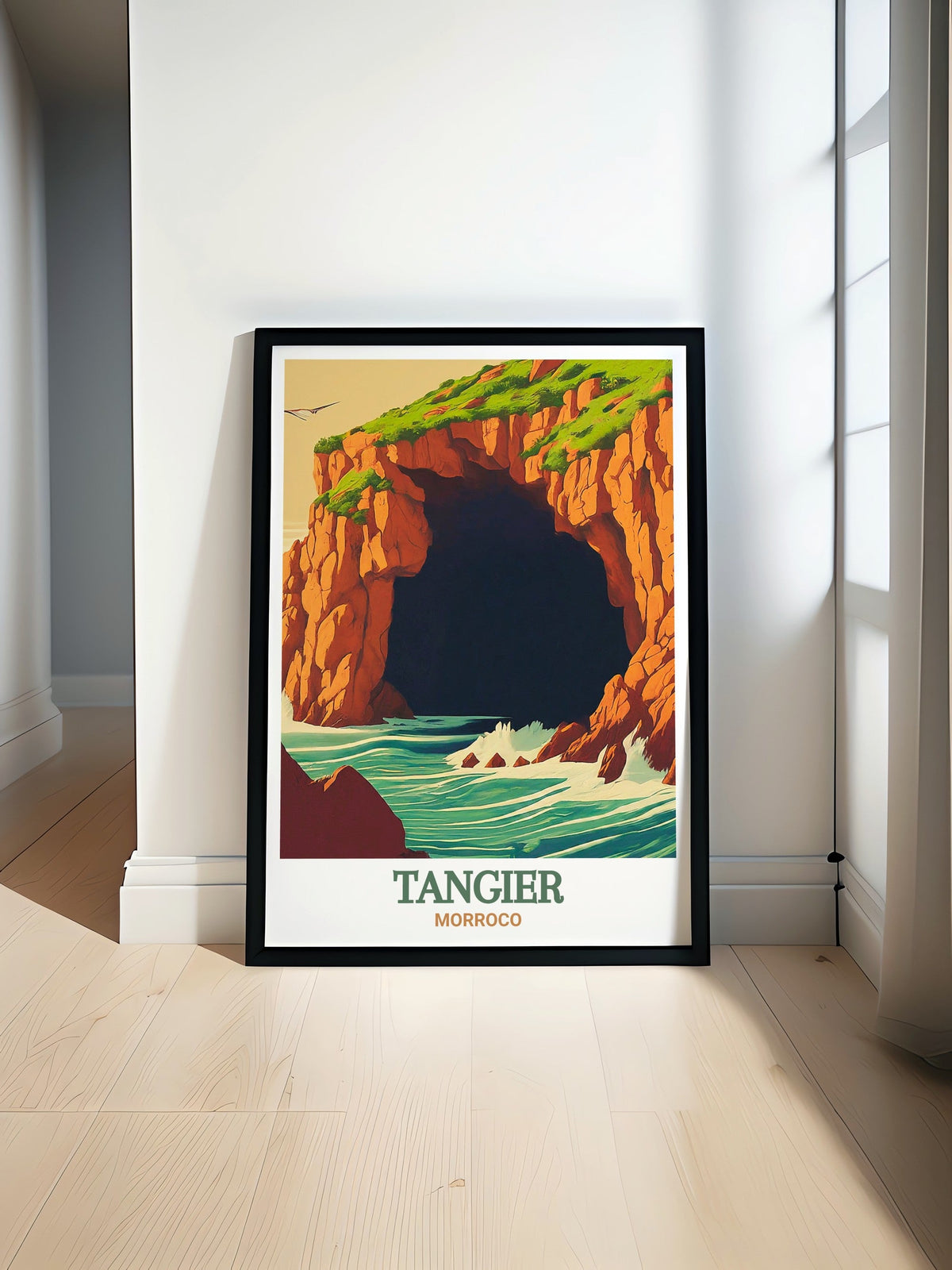 Tangier Poster Print - Hercules Caves Travel Print - Morocco Canvas Art - Morocco Travel Poster-0