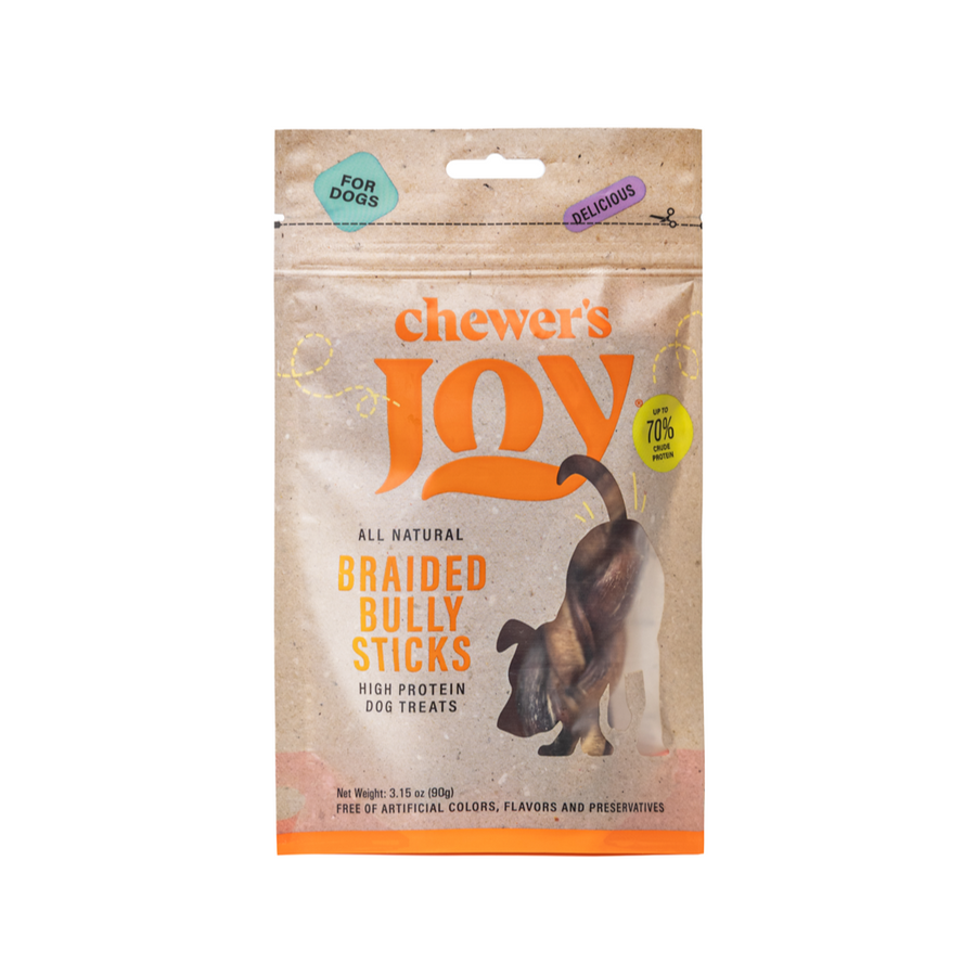 Braided Bully Sticks for Dogs – 5-6" (3 Count)