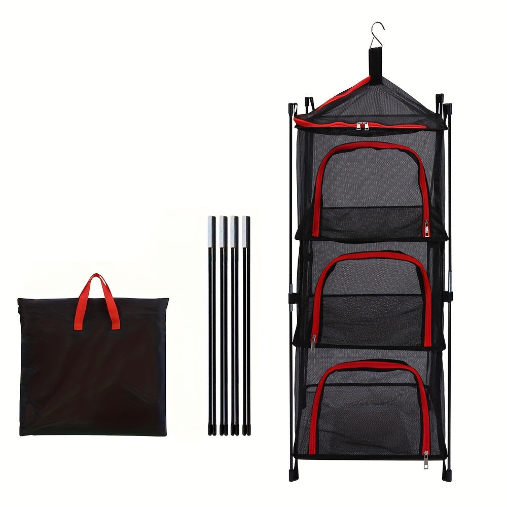 3-Tier Camping Storage Net Foldable Hanging Rack — 10811964981587