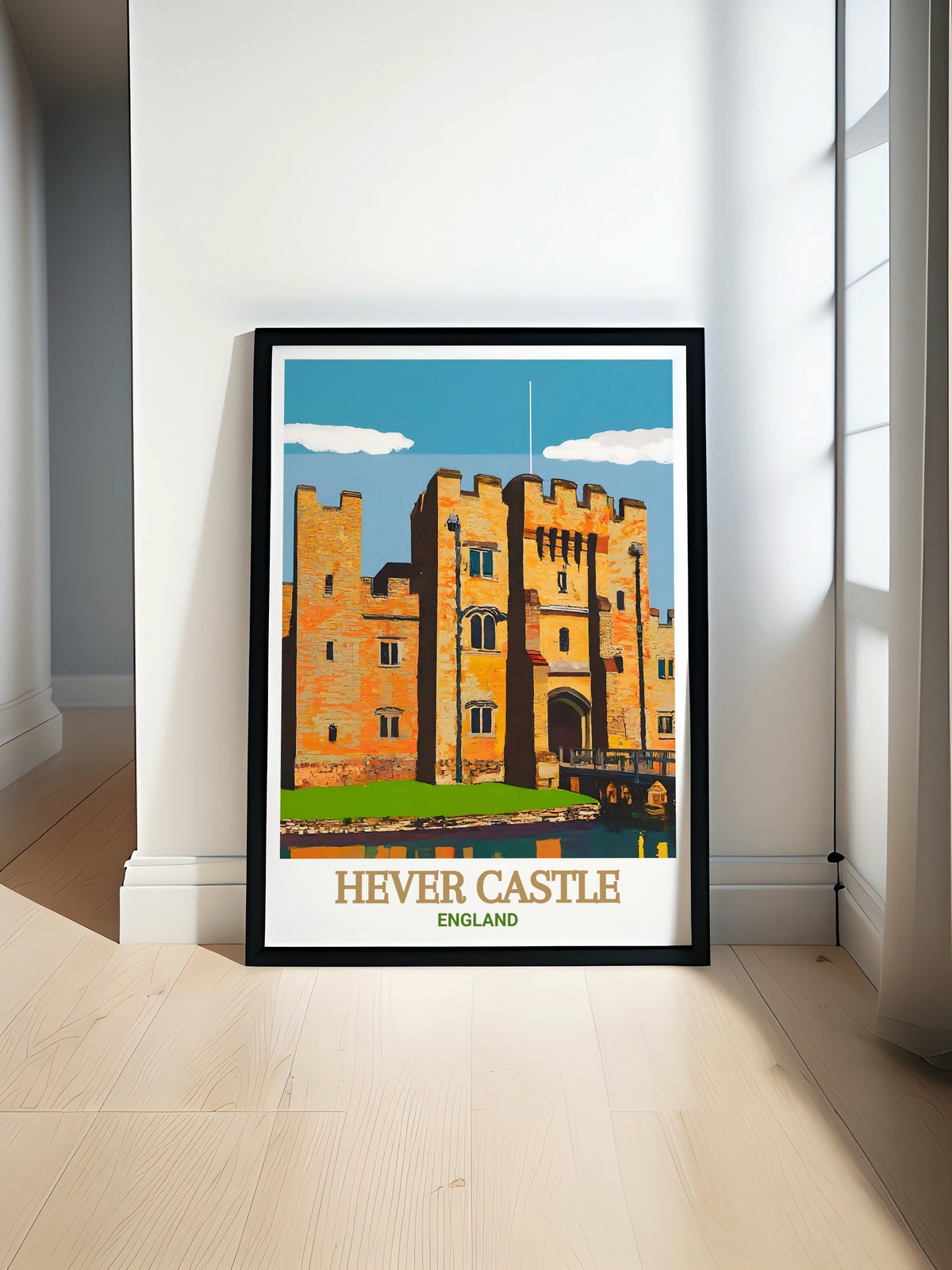 Hever Castle Stunning Travel Poster Hever Castle Elegant Wall Decor England Ideal Home Decor-0