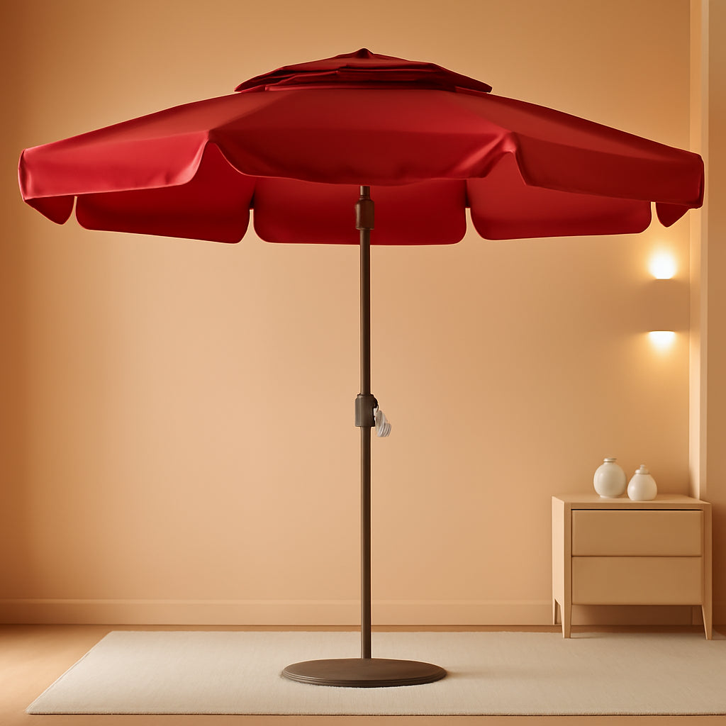 9 Foot 3 Tier Burgundy Windproof Patio Canopy-0