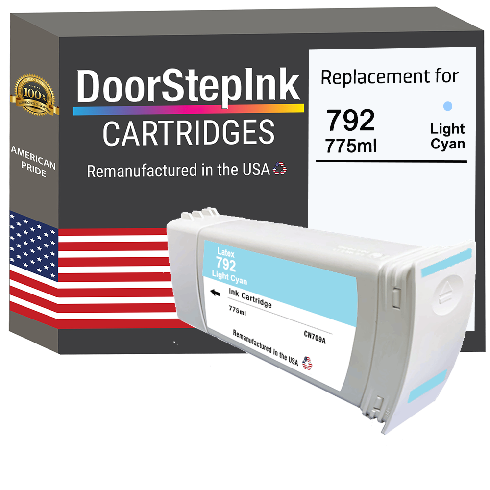 DoorStepInk Brand for HP 792 775mL (CN709A) Light Cyan Remanufactured in the USA Ink Cartridge-0