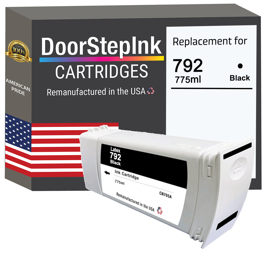 DoorStepInk Brand for HP 792 775mL (CN705A) Black Remanufactured in the USA Ink Cartridge-0