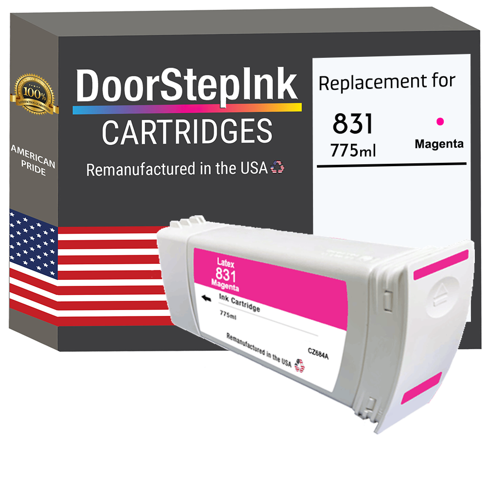 DoorStepInk Brand for HP 831A (CZ684A) Magenta Latex 775-ml High Quality Remanufactured in the USA Ink Cartridge-0