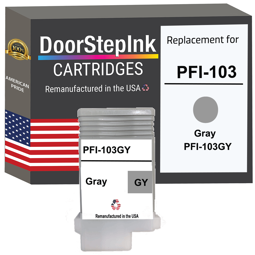DoorStepInk Brand for Canon PFI-103 130mL Grey Remanufactured in the USA Ink Cartridge-0