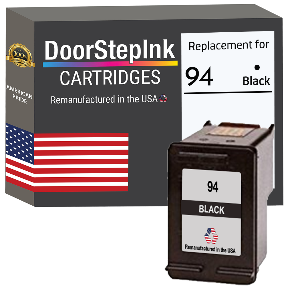 DoorStepInk Brand for HP 94 (C8765WN) Black Remanufactured in the USA Ink Cartridge, C8765WN-0