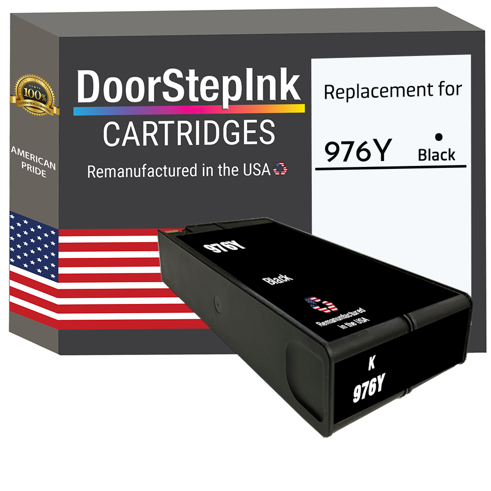DoorStepInk Brand for HP 976Y (L0R08A) Black Extra High Yield Remanufactured in the USA Ink Cartridge, L0R08A-0