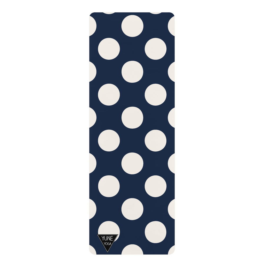 Polk a Dot Pattern Blue Natural Rubber Yoga Mat