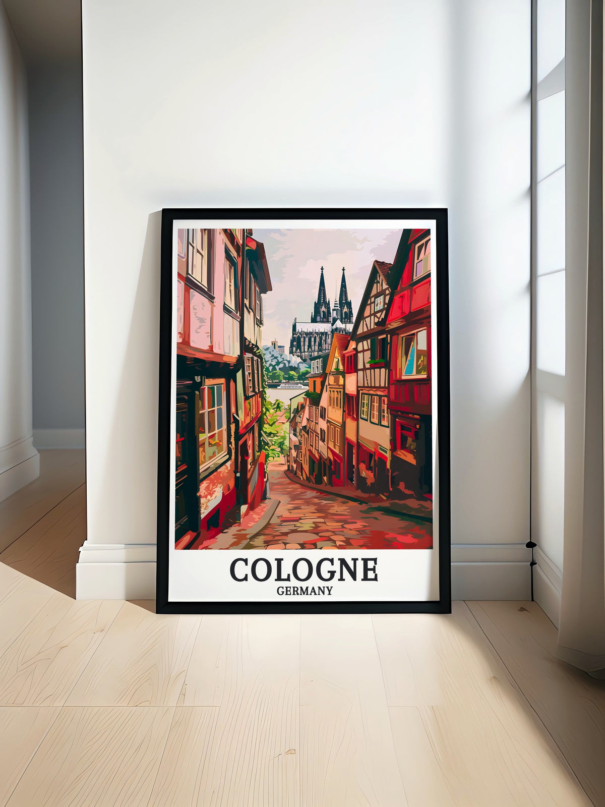 Cologne Art Poster - Old Town (Altstadt) Art - Cologne Cathedral Print - Cologne Poster Print - Germany Wall Art-0