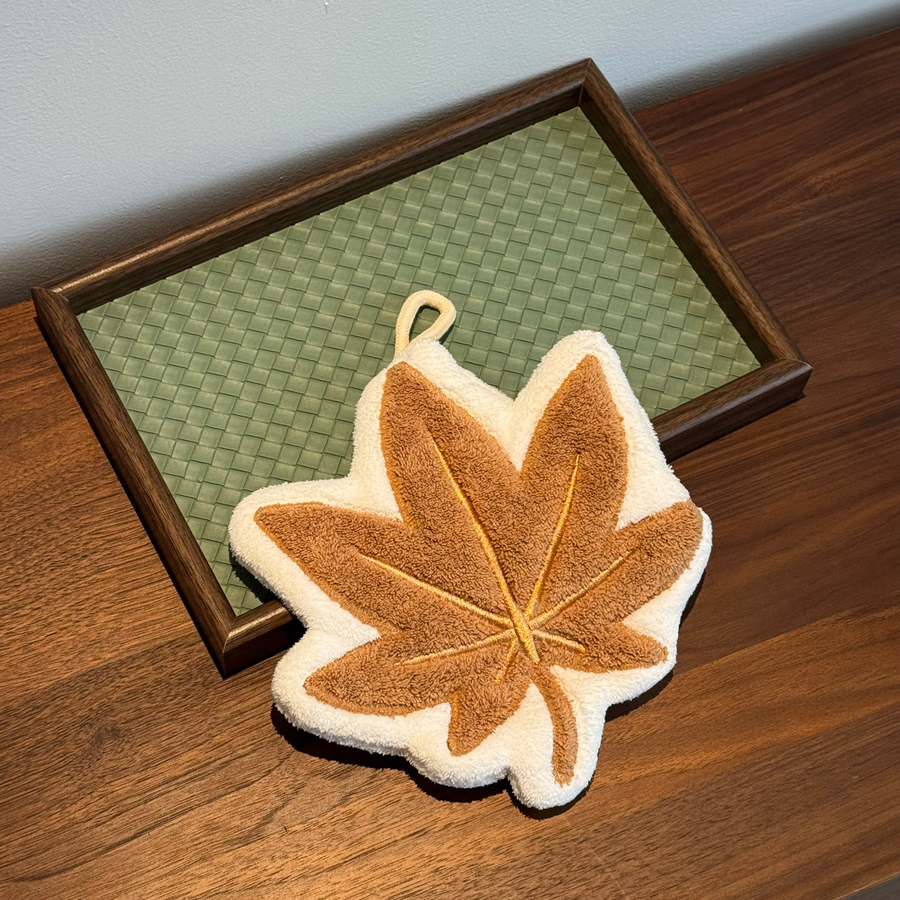 Brown Maple Leaf - Hanging Hand Towel