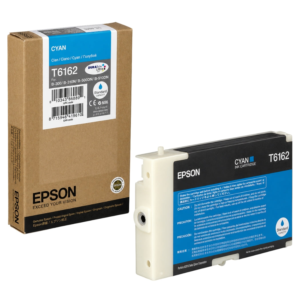 Original Epson T6162 Standard-Yield Cyan Ink Cartridge, C13T616200-0