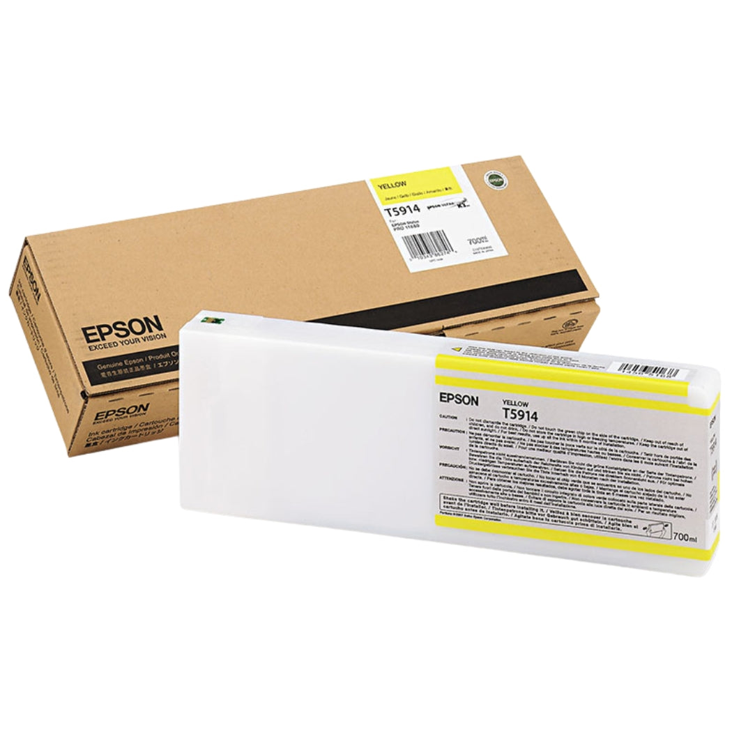 Genuine Epson T5914 Yellow UltraChrome K3 Ink Cartridge, T591400-0