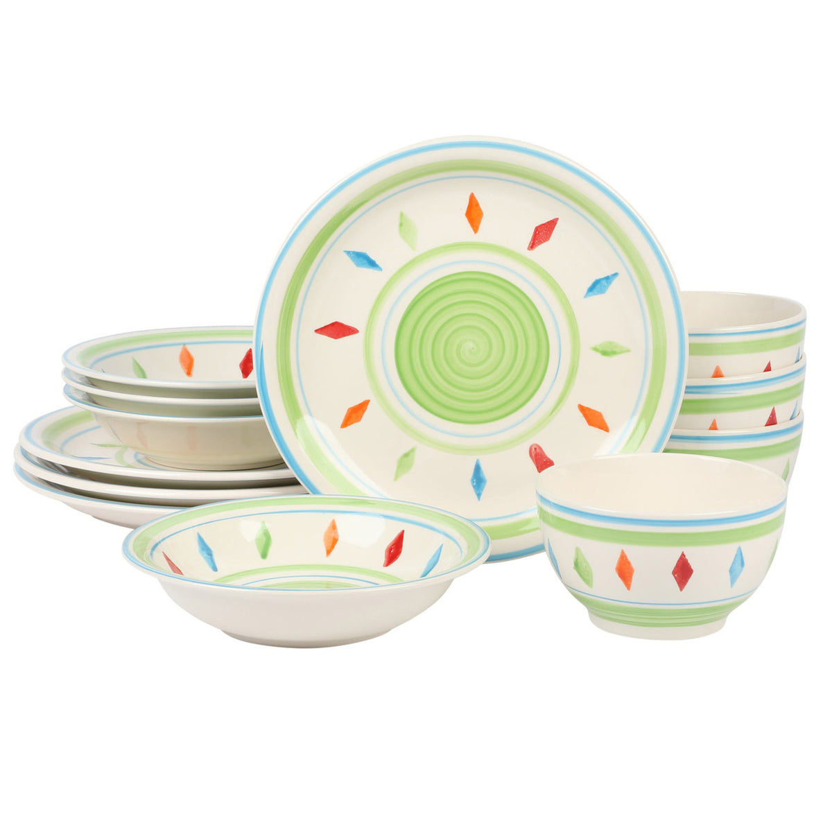Gibson Home Heidy 12 Piece Durastone Dinnerware Set-0